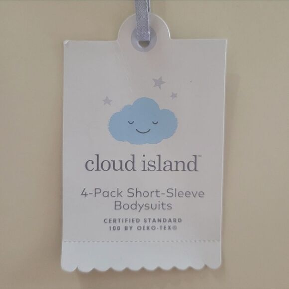 Cloud Island™ Blue Safari Short Sleeve Bodysuit 4pk Newborn - Picture 10 of 12